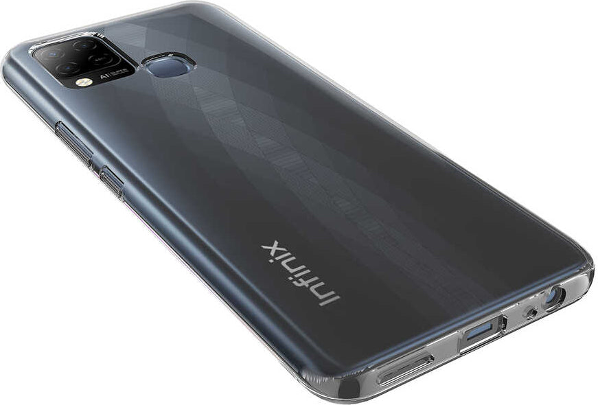 Infinix Hot 10T Kılıf Mnc Süper Silikon Kapak-Renksiz