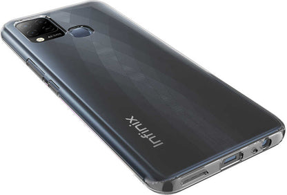 Infinix Hot 10T Kılıf Mnc Süper Silikon Kapak-Renksiz