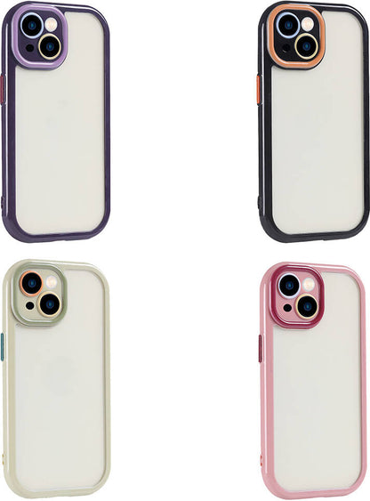 Apple iPhone 14 Kılıf Kamera Korumalı Renkli Kenar ve Çerçeve Tasarımlı Mnc Vitamin Kapak-Mürdüm