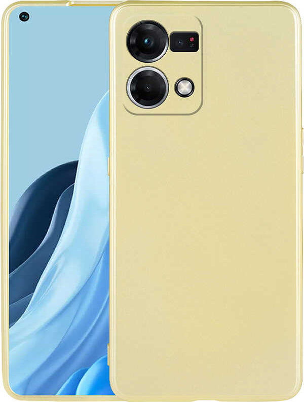 Oppo Reno 7 4g Kılıf Mnc Premier Silikon Kapak-Gold