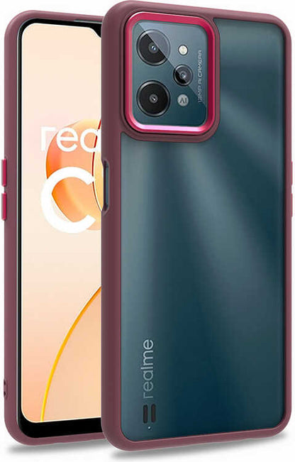 Realme C31 Kılıf Mnc Flora Kapak-Kırmızı