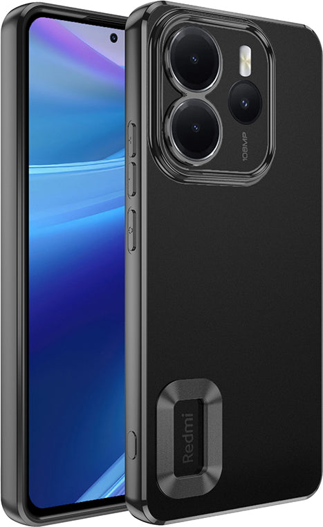 Redmi Note 14 4g Kılıf Kamera Korumalı Logo Gösteren Mnc Omega Kapak - Siyah