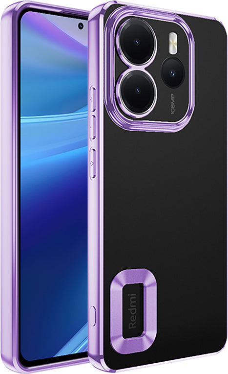 Redmi Note 14 4g Kılıf Kamera Korumalı Logo Gösteren Mnc Omega Kapak - Siyah