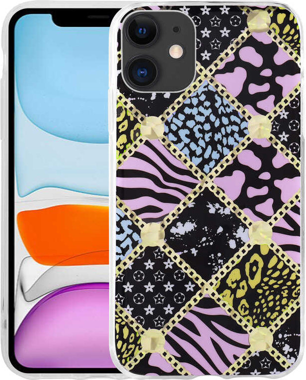 iPhone 11 Uyumlu Desenli Sert Mnc Elnov Kapak-No6
