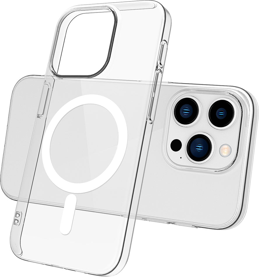 iPhone 15 Pro Uyumlu Mnc Magsafe Şarj Özellikli Şeffaf Tek Kamera Çerçeveli Porto Kapak-Renksiz
