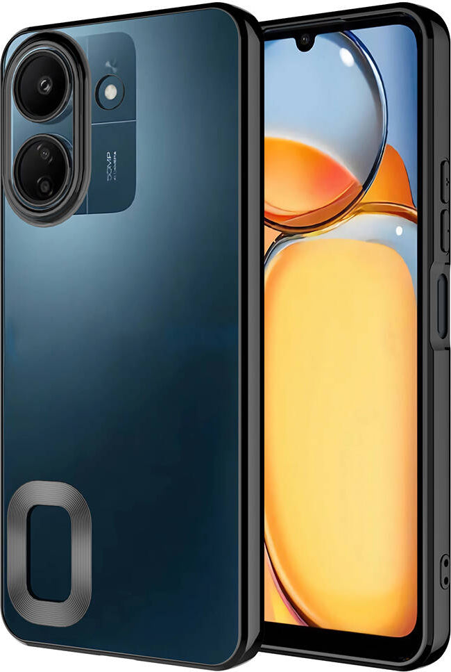 Xiaomi Poco C65 Kılıf Kamera Korumalı Logo Gösteren Mnc Omega Kapak-Siyah