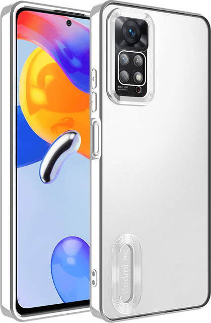 Xiaomi Redmi Note 12 Pro 4g Kılıf Kamera Korumalı Logo Gösteren Mnc Omega Kapak-Gümüş