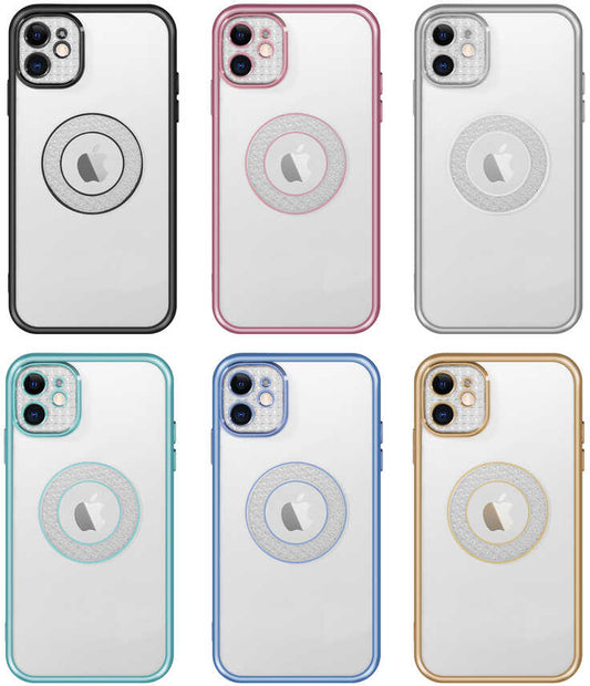 iPhone 12 Kılıf Kamera Korumalı Logo Gösteren Mnc Esta Kapak-Siyah