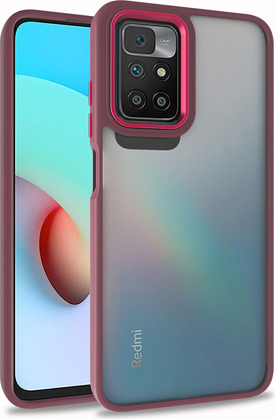 Xiaomi Redmi 10 Kılıf Mnc Flora Kapak-Kırmızı
