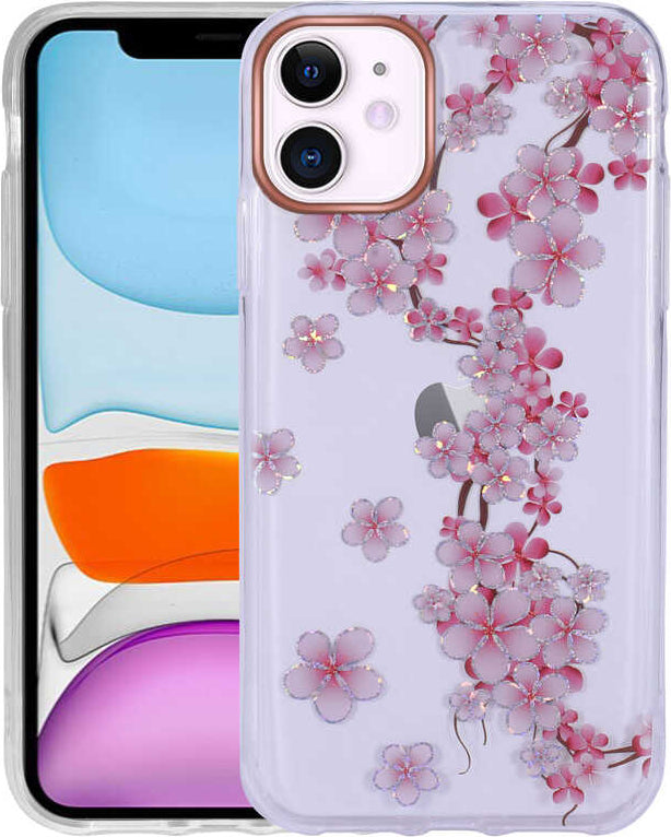 iPhone 11 Kılıf Desenli Simli Sert Mnc Inka Kapak-No3