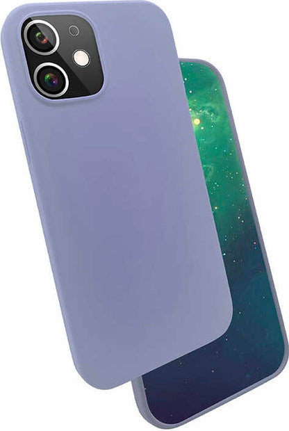 iPhone 12 Uyumlu Mnc Silk Silikon-Lila