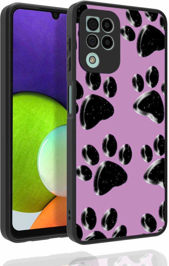 Galaxy M32 Kılıf Desenli Kamera Korumalı Parlak Mnc Nora Kapak-No3