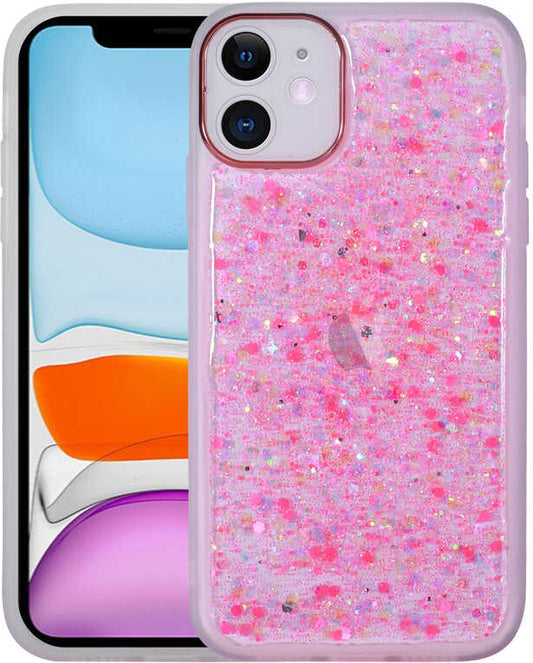 iPhone 11 Kılıf Figürlü Desenli Işıltılı Sert Mnc Sos Kapak-No6