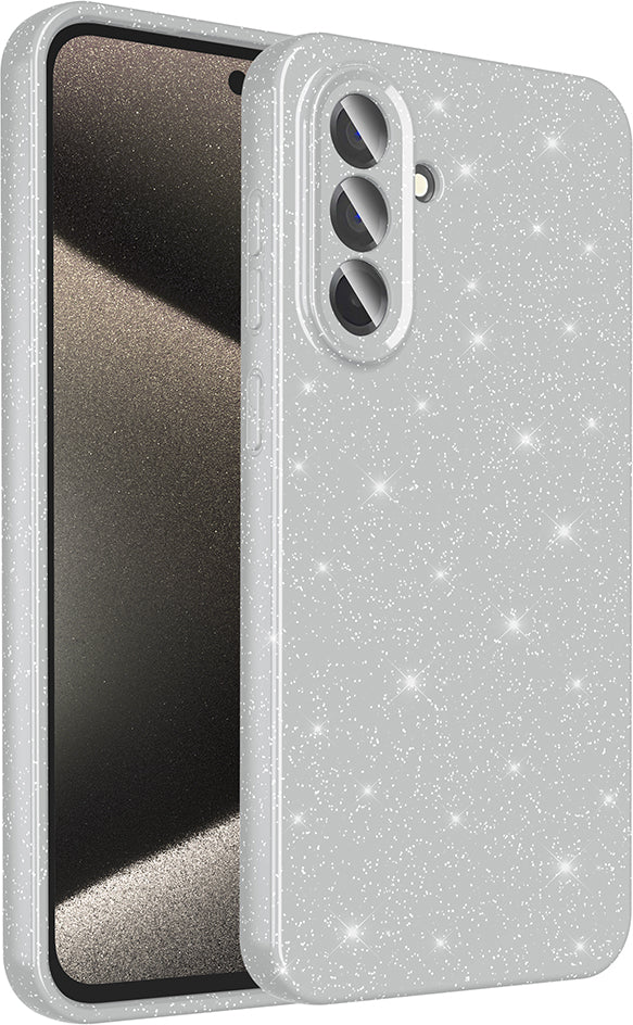 Galaxy A56 Kılıf Kamera Korumalı Simli Lüks Mnc Koton Kapak - Gümüş