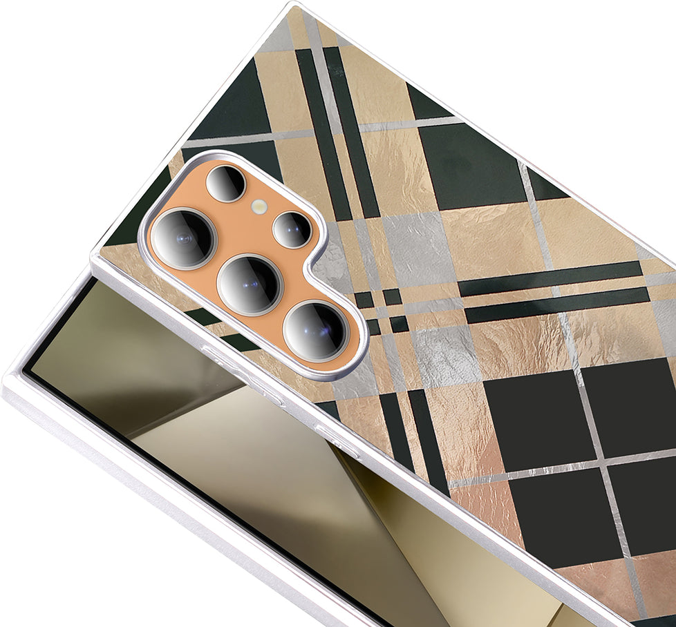 Galaxy S23 Ultra Kılıf Desenli Mnc Mep Kapak - Gold Leopar