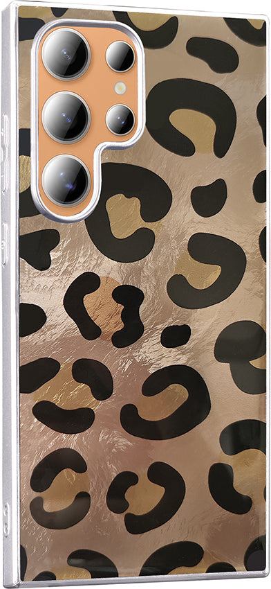 Galaxy S23 Ultra Kılıf Desenli Mnc Mep Kapak - Gold Leopar