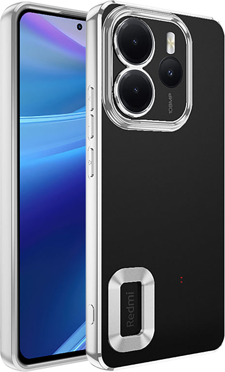 Redmi Note 14 4g Kılıf Kamera Korumalı Logo Gösteren Mnc Omega Kapak - Gümüş