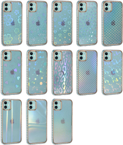 iPhone 11 Kılıf Desenli Parlayan Transparan Mnc Avva Kapak-No5