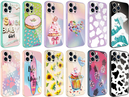 iPhone 12 Pro Kılıf Kamera Korumalı Desenli Sert Silikon Mnc Epoksi Kapak-No1