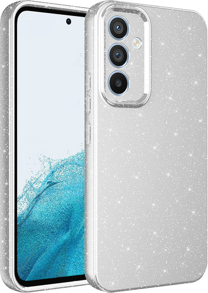 Galaxy S24 Fe Kılıf Kamera Korumalı Simli Lüks Mnc Koton Kapak - Gümüş