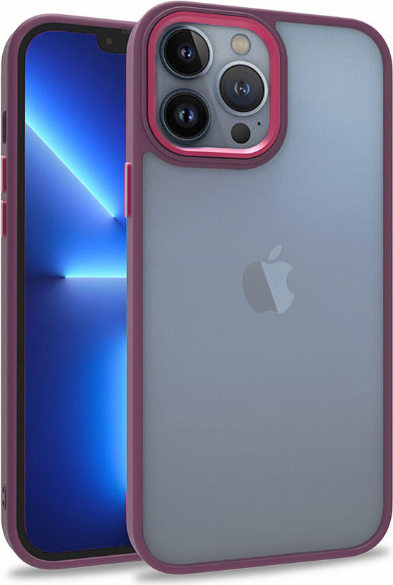 iPhone 13 Pro Max Kılıf Mnc Flora Kapak-Kırmızı