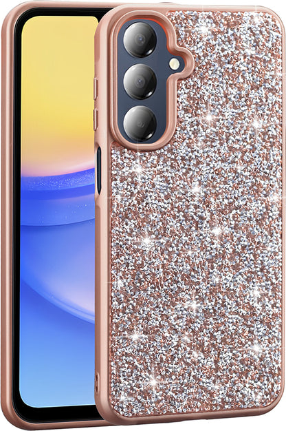 Galaxy A26 Kılıf Parlak Taşlı Tasarım Mnc Pırlanta Kapak - Gold