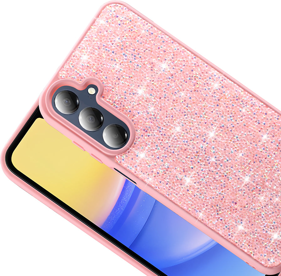 Galaxy A26 Kılıf Parlak Taşlı Tasarım Mnc Pırlanta Kapak - Gold