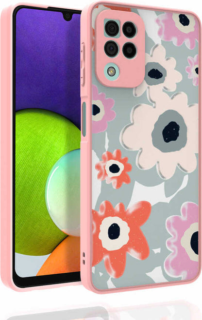 Galaxy M32 Kılıf Desenli Kamera Korumalı Parlak Mnc Nora Kapak-No5