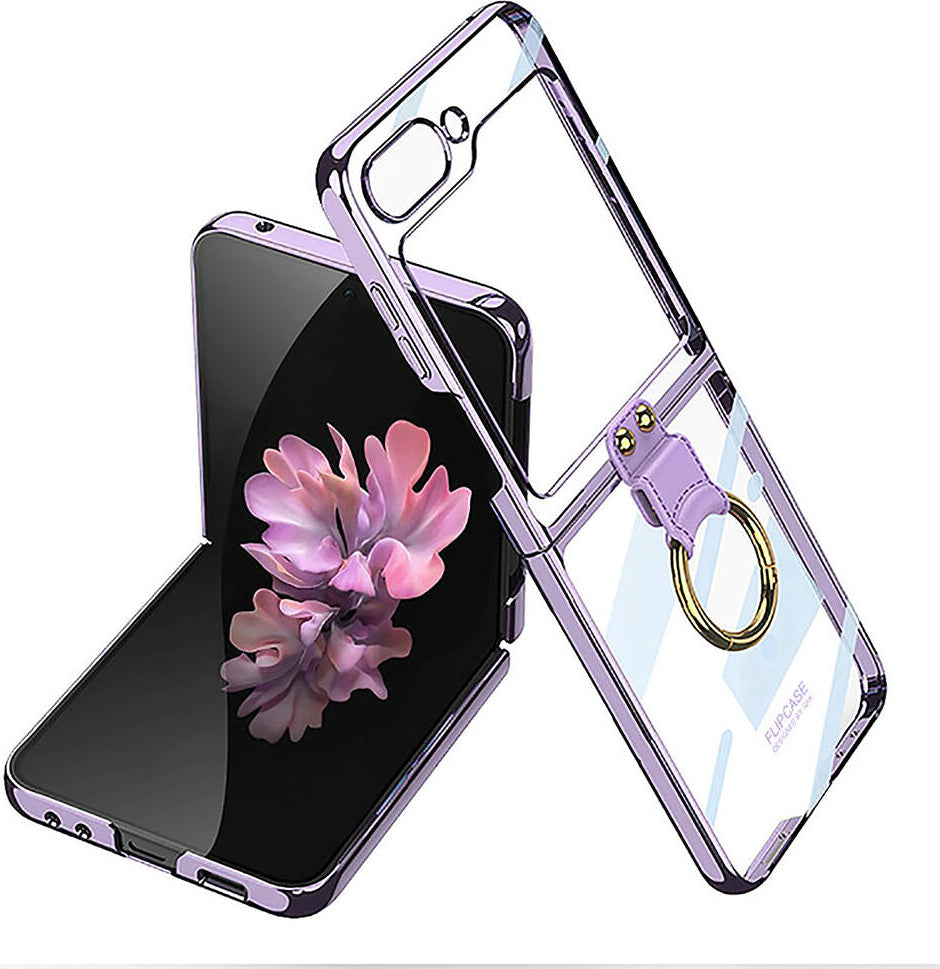 Galaxy Z Flip 6 Kılıf Mnc Yüzüklü Kıpta Kapak-Lila