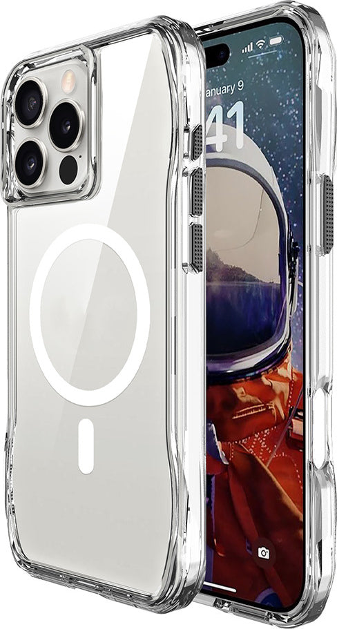 iPhone 16 Pro Max Kılıf Magsafe Şarj Özellikli Airbagli Şeffaf Mnc Incek Kapak-Şeffaf