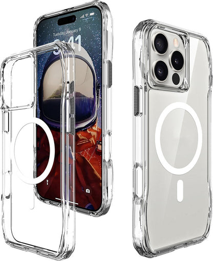 iPhone 16 Pro Max Kılıf Magsafe Şarj Özellikli Airbagli Şeffaf Mnc Incek Kapak-Şeffaf