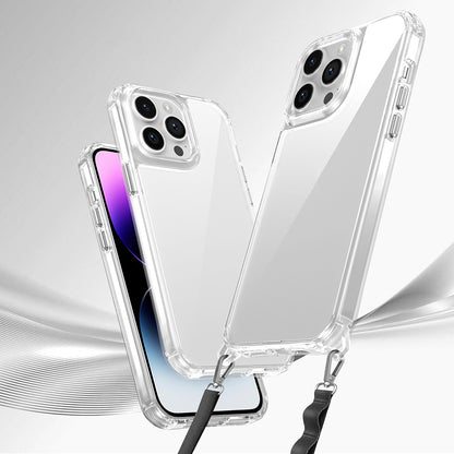 iPhone 14 Pro Kılıf Airbagli Takılabilir Askı Aparatlı Mnc Snap Silikon Kapak-Şeffaf