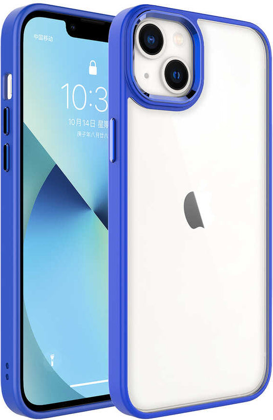 iPhone 14 Uyumlu Mnc Krom Kapak-Lacivert