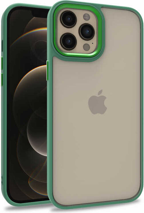 iPhone 12 Pro Max Kılıf Mnc Flora Kapak-Yeşil