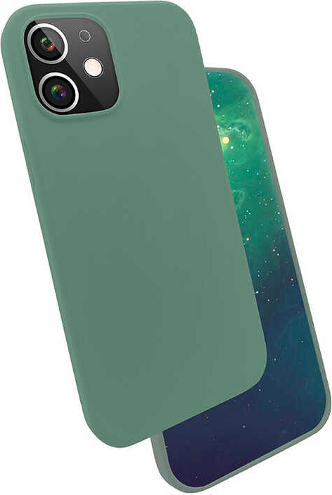 iPhone 12 Uyumlu Mnc Silk Silikon-Koyu Yeşil