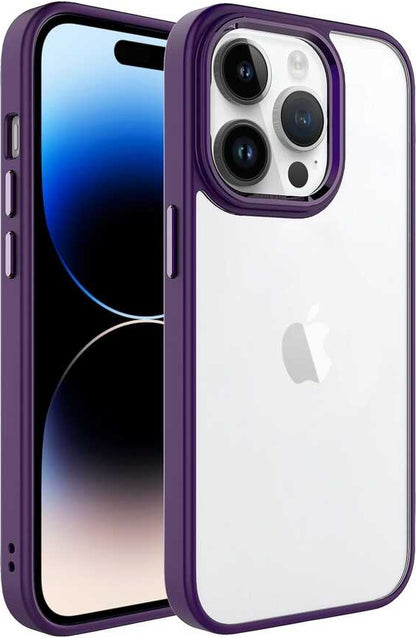 iPhone 14 Pro Kılıf Mnc Krom Kapak-Derin Mor