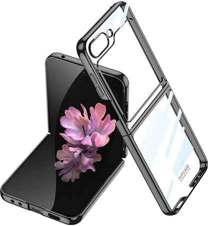 Galaxy Z Flip 6 Kılıf Mnc Full Camlı Kıpta Kapak-Siyah