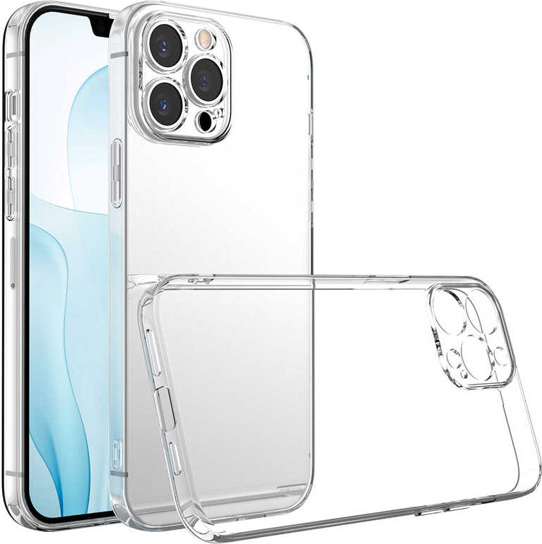 iPhone 13 Pro Max Uyumlu Mnc Kamera Korumalı Süper Silikon Kapak-Renksiz