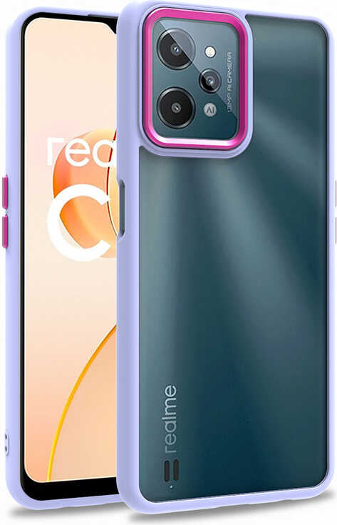Realme C31 Kılıf Mnc Flora Kapak-Lila