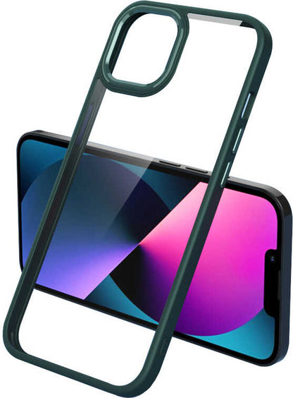 iPhone 13 Pro Max Kılıf Mnc Krom Kapak-Koyu Yeşil