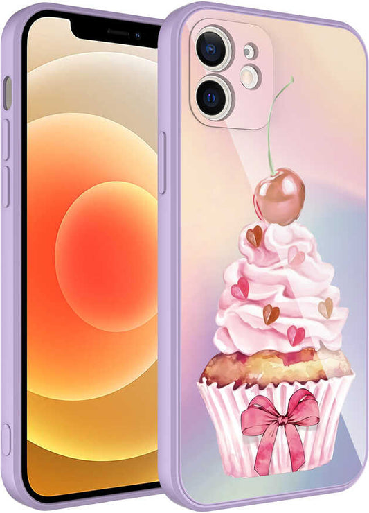 iPhone 12 Uyumlu Kamera Korumalı Desenli Sert Silikon Mnc Epoksi KAPAK-NO11