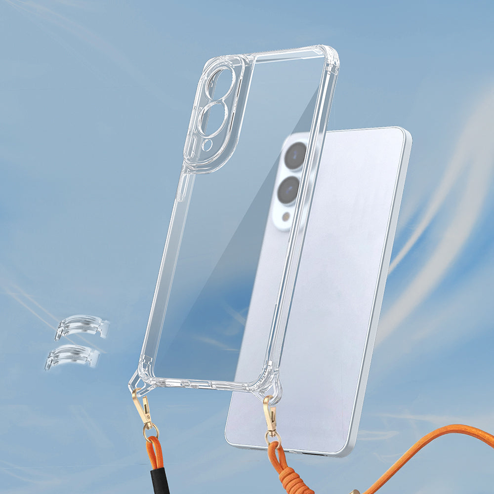 Galaxy S25 Edge Kılıf Airbagli Takılabilir Askı Aparatlı Mnc Snap Silikon Kapak - Şeffaf