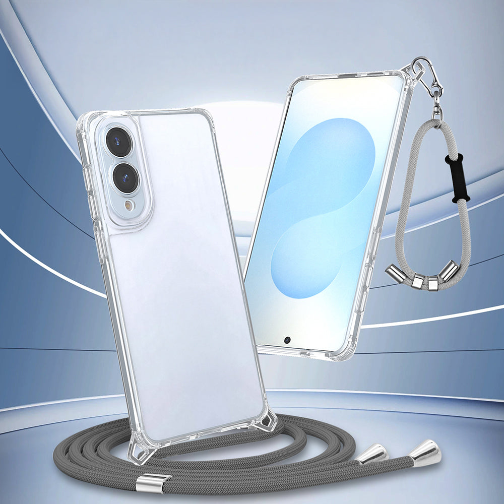Galaxy S25 Edge Kılıf Airbagli Takılabilir Askı Aparatlı Mnc Snap Silikon Kapak - Şeffaf