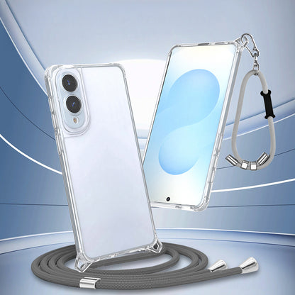 Galaxy S25 Edge Kılıf Airbagli Takılabilir Askı Aparatlı Mnc Snap Silikon Kapak - Şeffaf