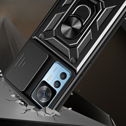 Mi 12T Pro Kılıf Magnetik Standlı Kamera Korumalı Mnc Sürgülü Vega Kapak - Mavi