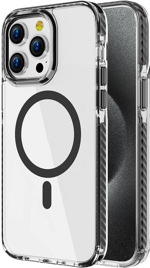 Apple iPhone 15 Pro Kılıf Magsafe Şarj Özellikli Airbagli Takılabilir Askı Aparatlı Mnc Nana Kapak-Siyah