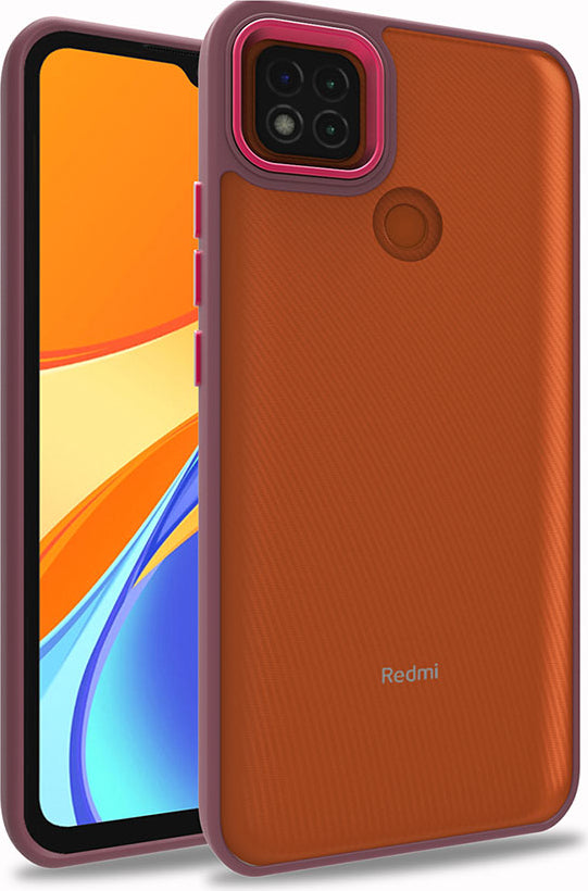 Xiaomi Redmi 9c Kılıf Mnc Flora Kapak-Kırmızı