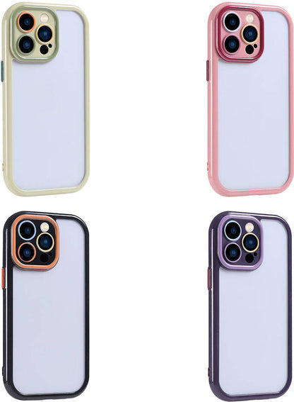 Apple iPhone 15 Pro Max Kılıf Kamera Korumalı Renkli Kenar ve Çerçeve Tasarımlı Mnc Vitamin Kapak-Yeşil