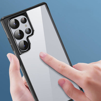 Galaxy S24 Ultra Kılıf Şeffaf Sert Pc Arka Yüzey Tasarımlı Mnc Edo Kapak-Siyah