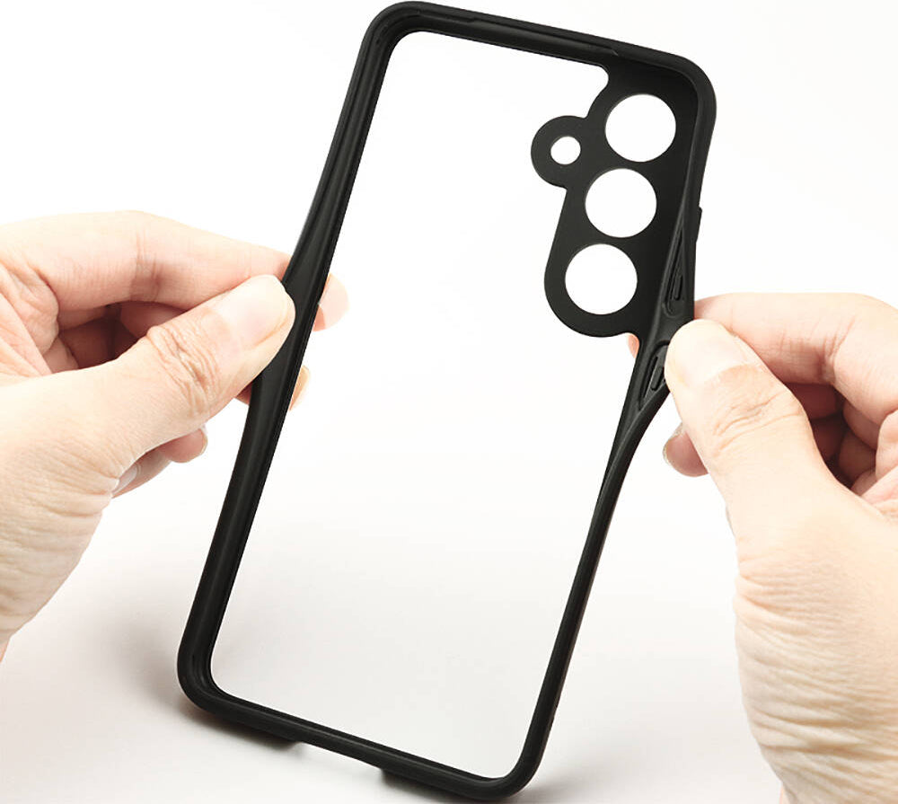 Galaxy S24 Kılıf Kamera Korumalı Şeffaf Arka Yüzey Mnc New Roll Kapak-Siyah